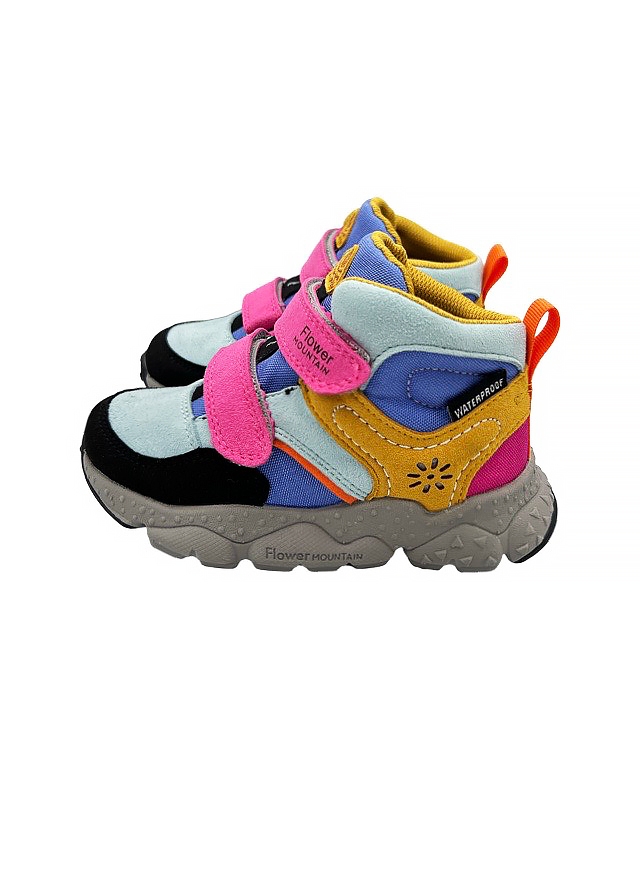 Черевики, водостійкі, теплі  (рожеві липучки), Блакитний, Flower Mountain Італія, 25OZ