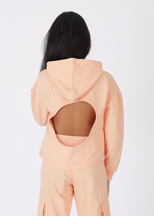 Пуловер, з капюшоном, Персиковий, DATCH Італія, 25VL