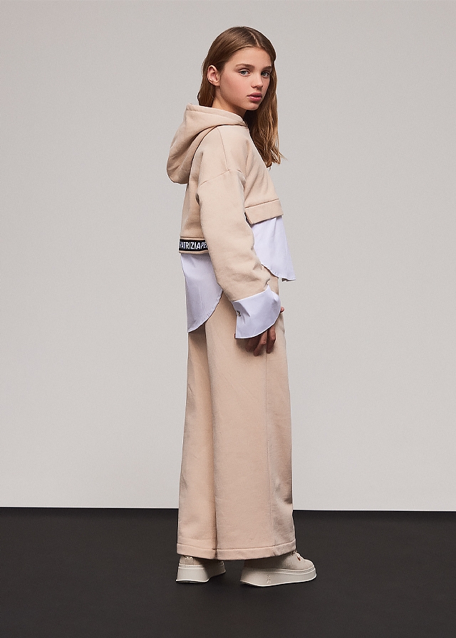 Пуловер, з капюшоном, утеплений, Бежевий, Patrizia Pepe Італія, 26OZ