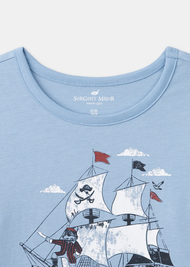 Піжама, Джемпер + штани + маска для обличчя, Блакитний, Sergent Major Франція, 26VL