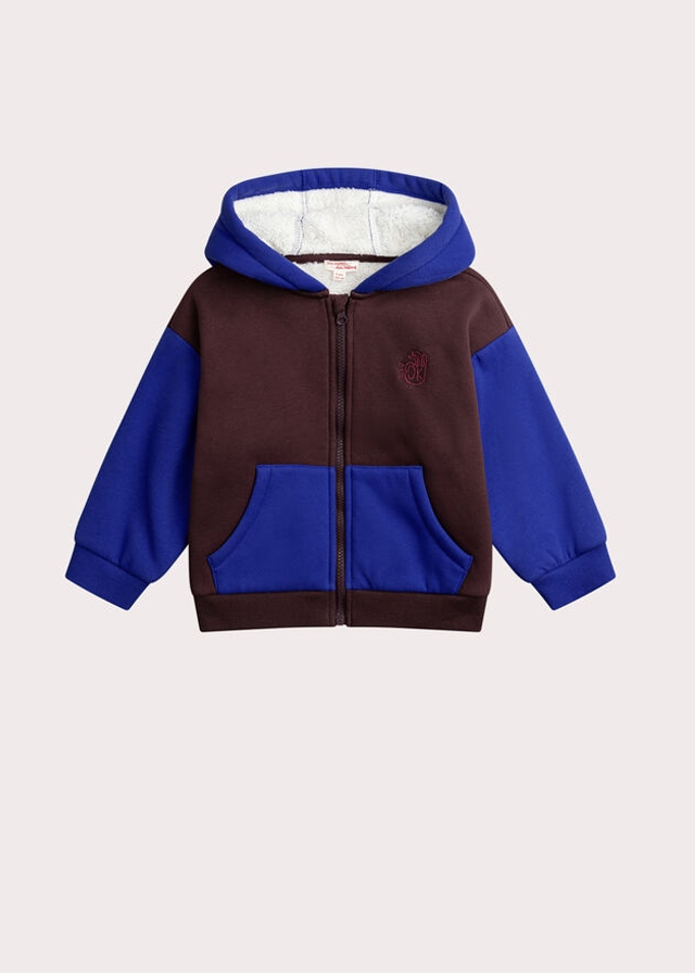 Кофта, з капюшоном, утеплена, Коричневий, Du pareil au meme Франція, 26OZ