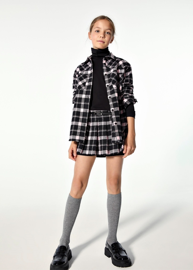 Спідниця, - шорти, в рожеву клітину + пояс, Чорний, LIU JO Італія, 26OZ