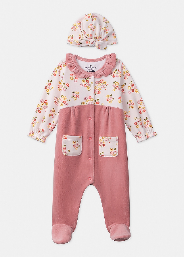 Комбінезон, + шапочка (велюровий), Рожевий, Sergent Major Франція, 25VL