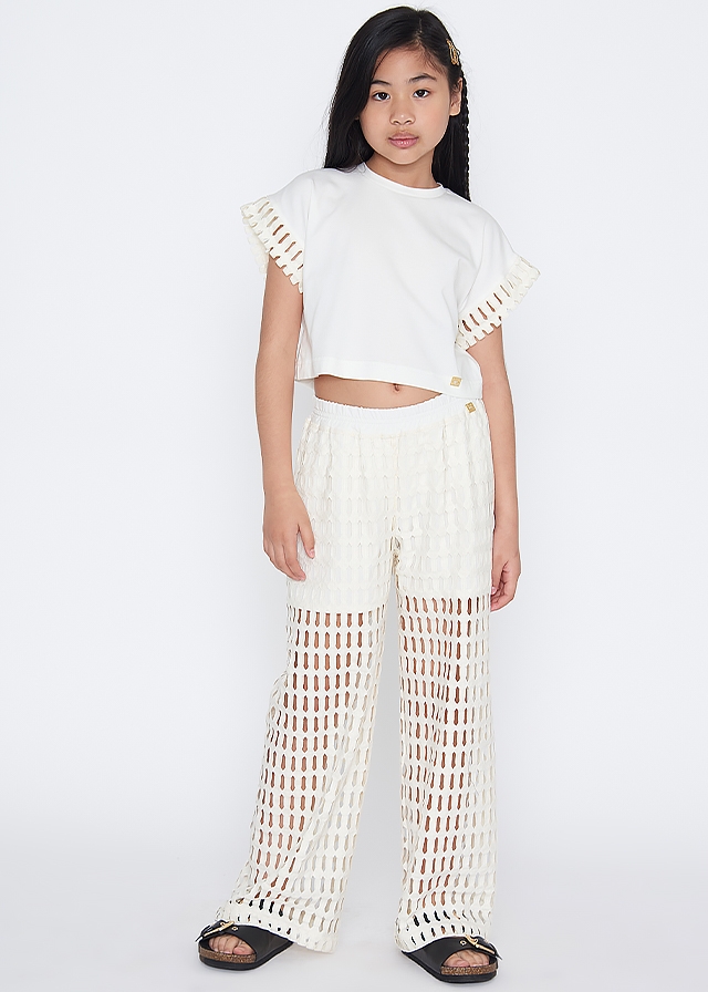 Футболка, укорочена, Кремовий, Manila Grace Італія, 25VL