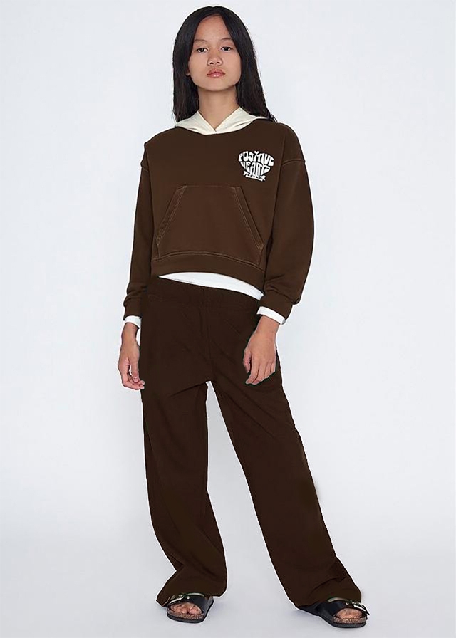 Пуловер, з капюшоном, Коричневий, PLEASE Італія, 26OZ