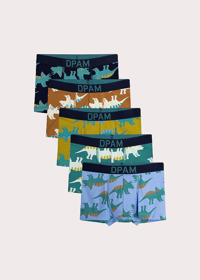 Білизна, Труси 5 шт. Синій, Жовтий,, Зелений, Du pareil au meme Франція, 26OZ