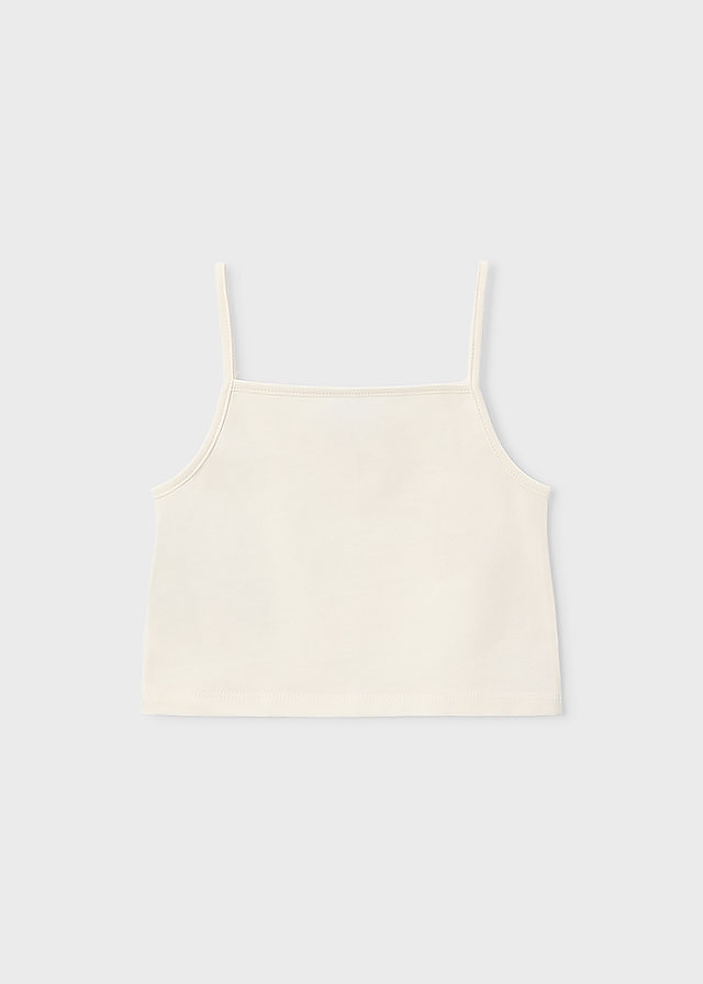 Комплект, укорочений Футболка + топ, Кремовий, Mayoral Іспанія, 26VL
