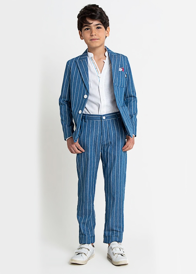 Піджак, в смужку, Синій, Daniele Alessandrini Італія, 24VL