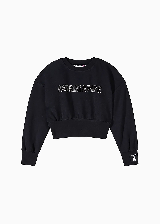 Пуловер, укорочений (легке утеплення), Чорний, Patrizia Pepe Італія, 26OZ