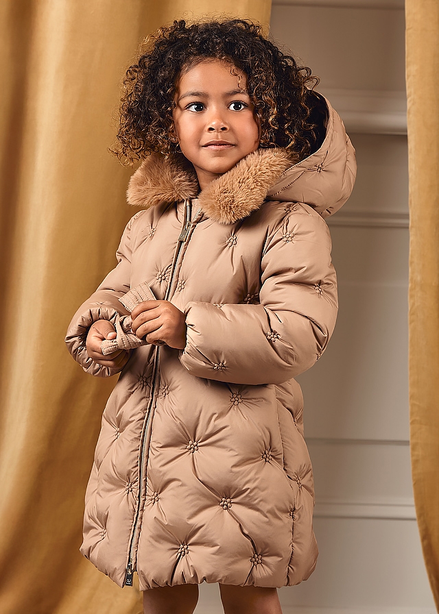 Пальто, з капюшоном (плюшева підкладка), Коричневий, AbelLula Іспанія, 26OZ