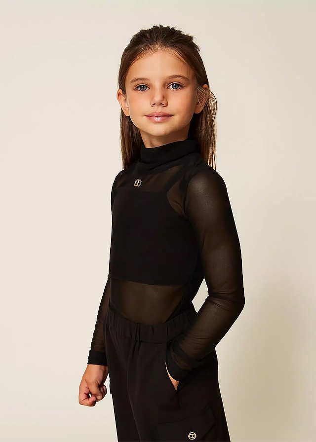 Джемпер, Гольф + топ, Чорний, TWINSET Італія, 26OZ