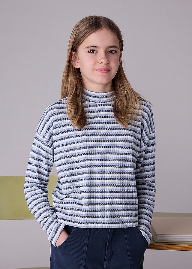 Светр, Гольф в білу смужку, Синій, Mayoral Іспанія, 26OZ