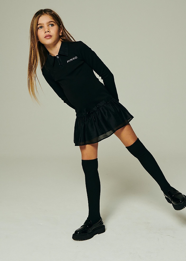 Сукня, довгий рукав, Чорний, PINKO UP Італія, 26OZ