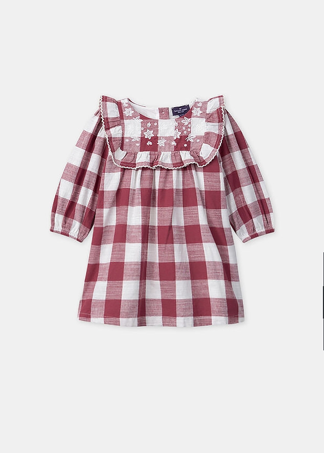 Сукня, в клітину, довгий рукав Темний, Рожевий, Sergent Major Франція, 26OZ Сукня, в клітину, довгий рукав Темний, Рожевий, Sergent Major Франція, 26OZ