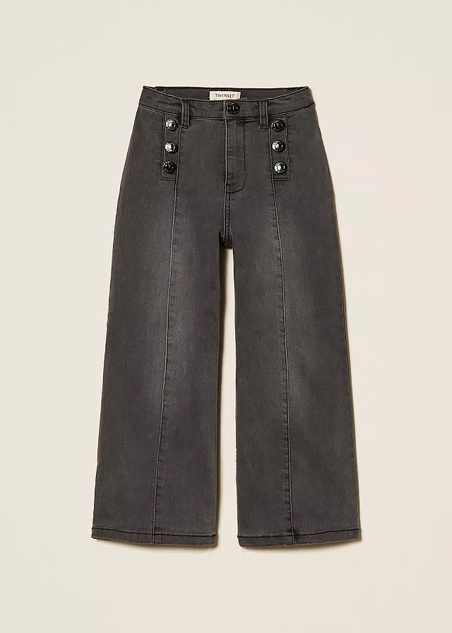 Штани, Джинси, Темно-сірий, TWINSET Італія, 26OZ