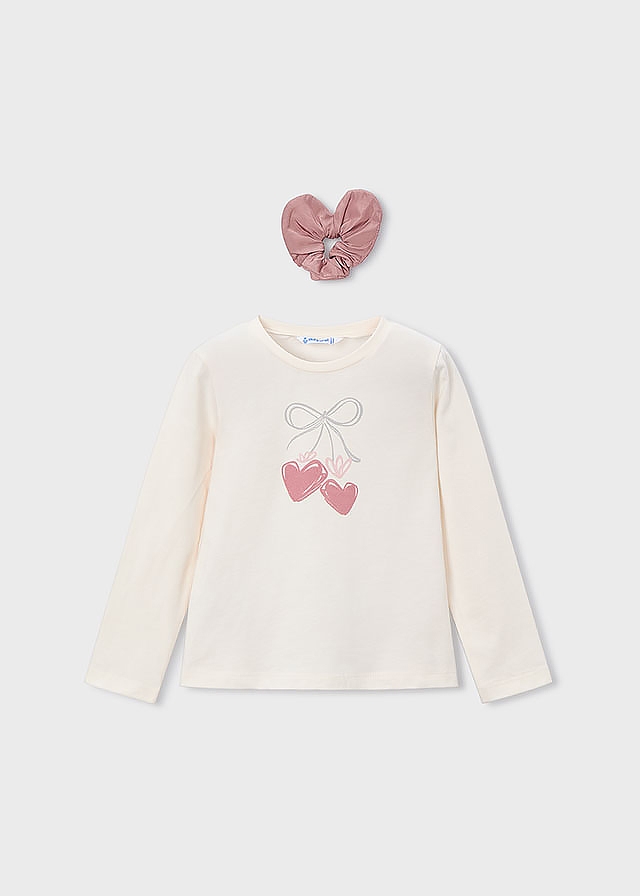 Джемпер, + прикраса для волосся, Кремовий, Mayoral Іспанія, 26OZ