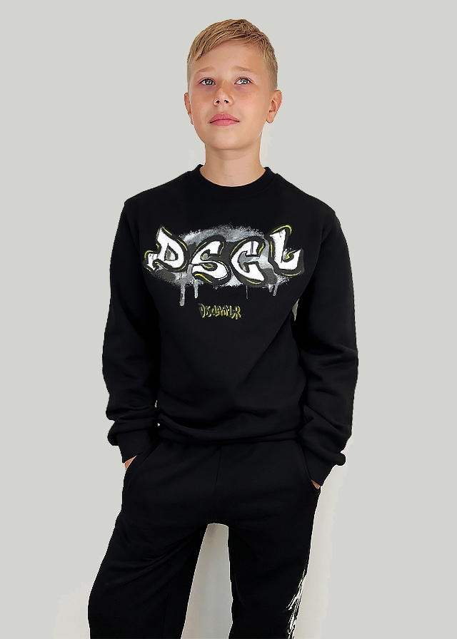 Пуловер, утеплений, Чорний, DISCLAIMER Італія, 25OZ