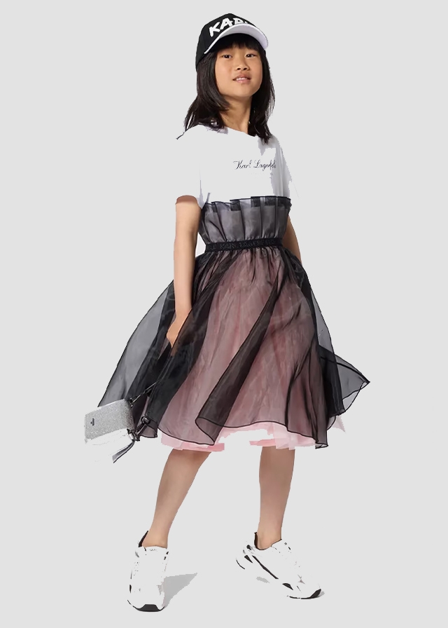 Сукня, верх білий, Чорний, Karl Lagerfeld Німеччина, 26VL Сукня, верх білий, Чорний, Karl Lagerfeld Німеччина, 26VL