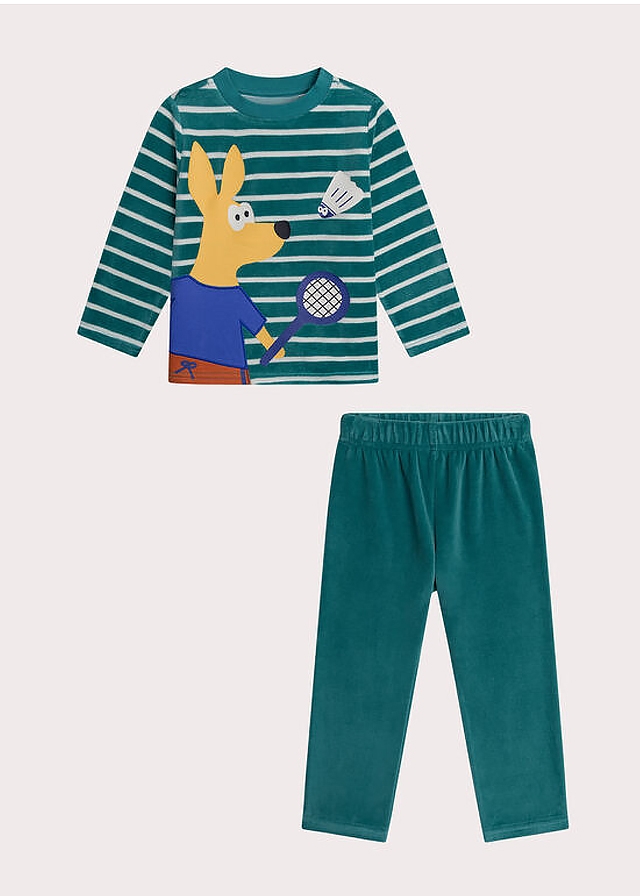 Піжама, велюрова. Джемпер + штани, Бірюзовий, Du pareil au meme Франція, 26OZ