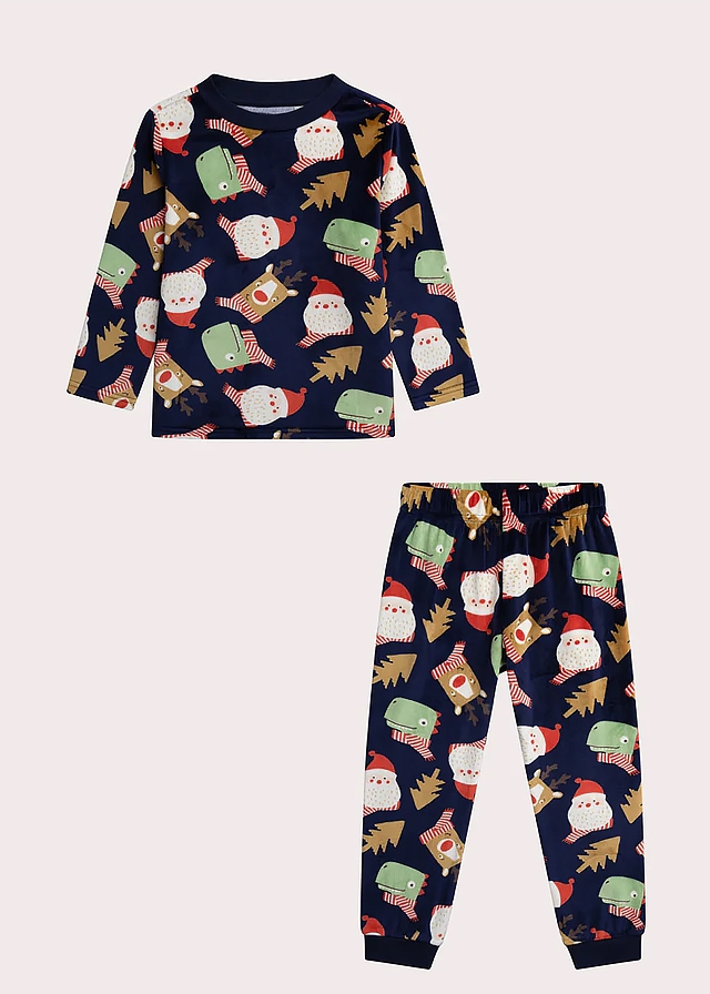 Піжама, велюрова Джемпер + штани, Темно-синій, Du pareil au meme Франція, 26OZ