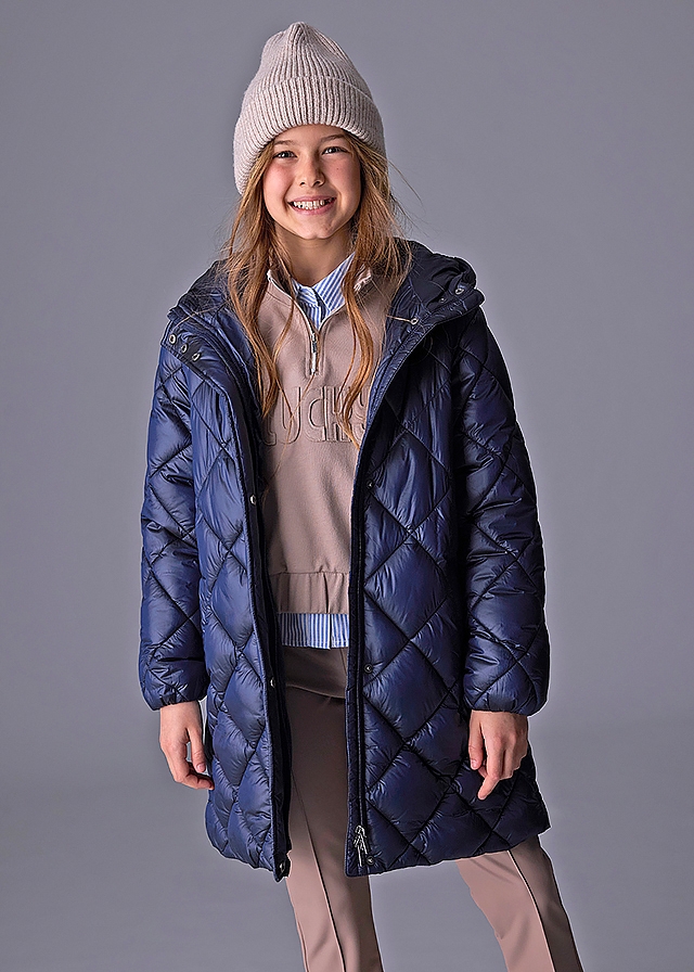 Куртка, з капюшоном (плюшева підкладка), Темно-синій, Mayoral Іспанія, 26OZ