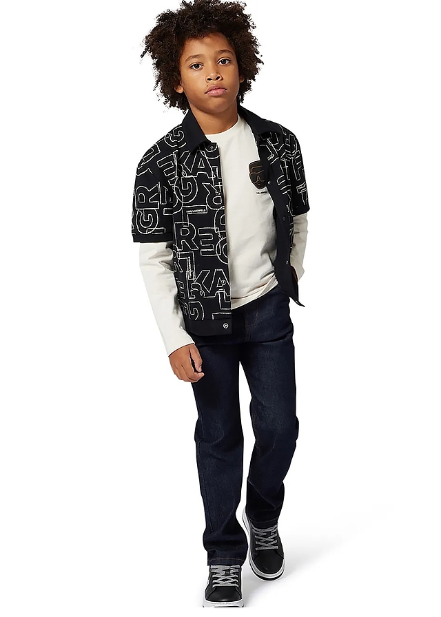 Сорочка, короткий рукав, Чорний, Karl Lagerfeld  Німеччина, 26OZ