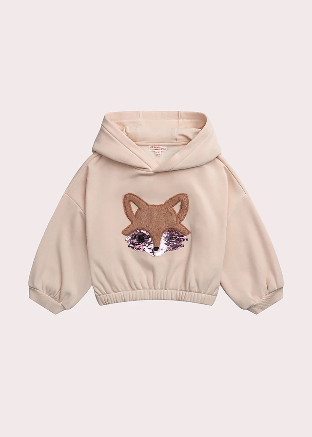 Пуловер, з капюшоном, утеплений, Бежевий, Du pareil au meme Франція, 26OZ