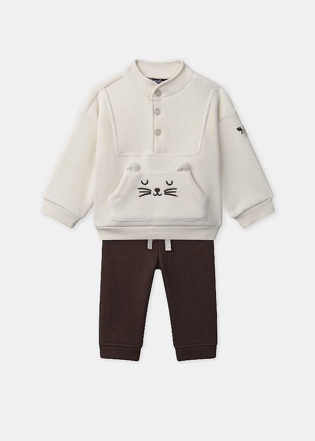 Комплект, Пуловер + коричневі легінси, Кремовий, Sergent Major Франція, 26OZ