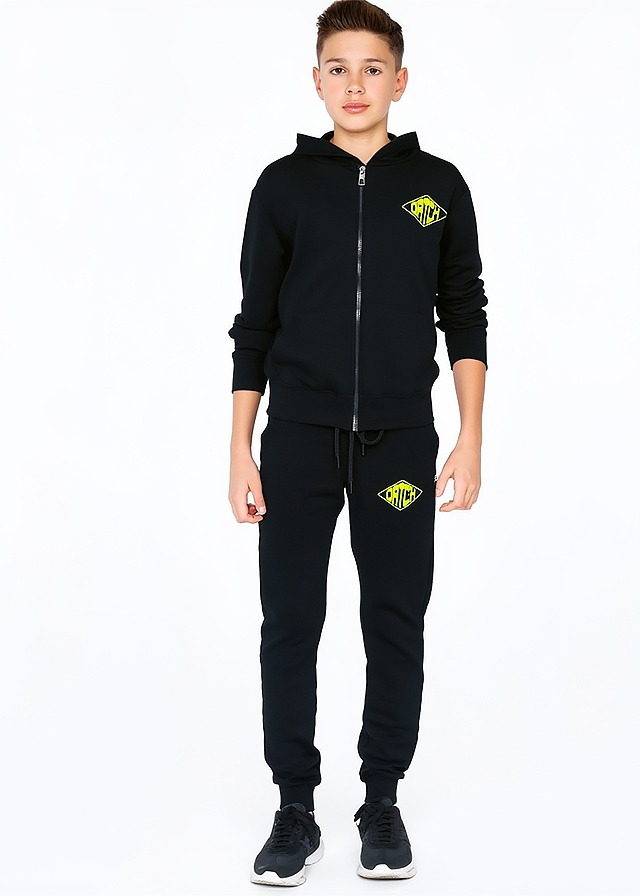 Комплект, Кофта з капюшоном + штани, Чорний, DATCH Італія, 26VL