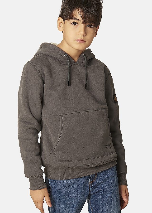 Пуловер, з капюшоном, утеплений, Темно-сірий, RefrigiWear Італія, 25OZ