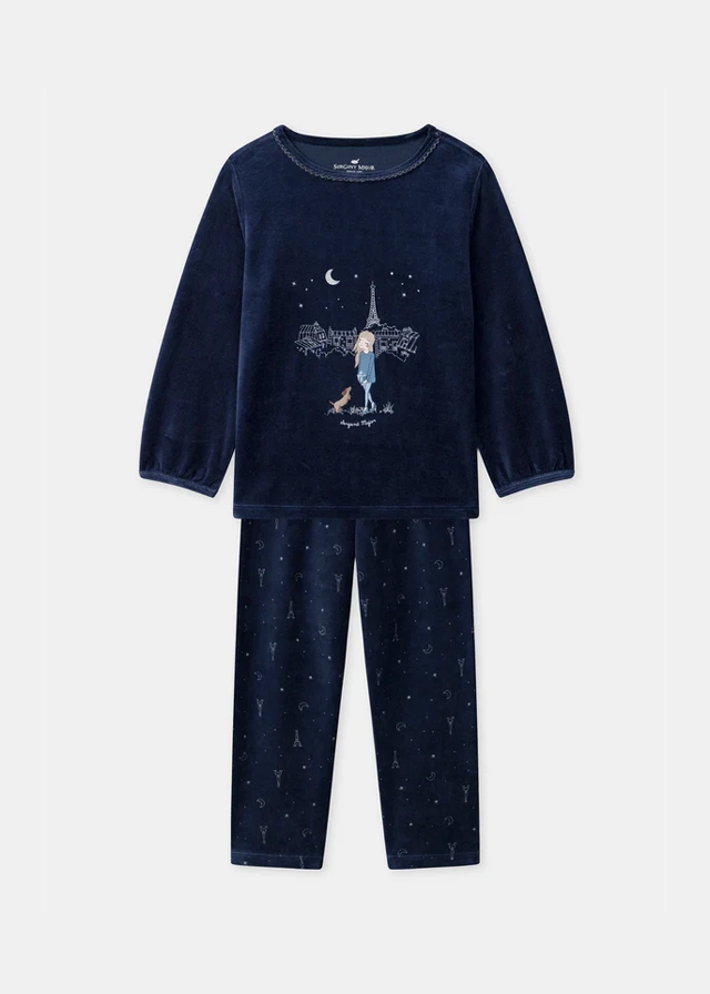 Піжама, велюрова Джемпер + штани, Темно-синій, Sergent Major Франція, 26OZ