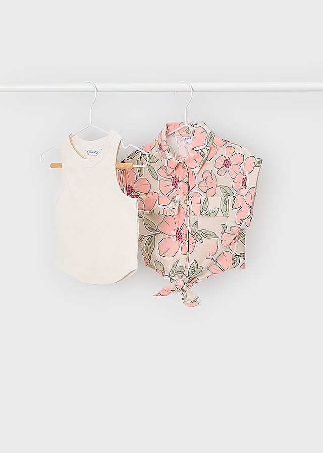 Комплект, Блуза + топ, Бежевий, Mayoral Іспанія, 26VL