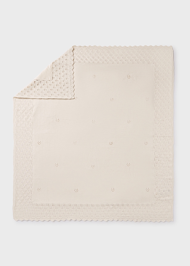 Ковдра, в'язана 100 см х 80 см, Кремовий, Mayoral Іспанія, 25OZ
