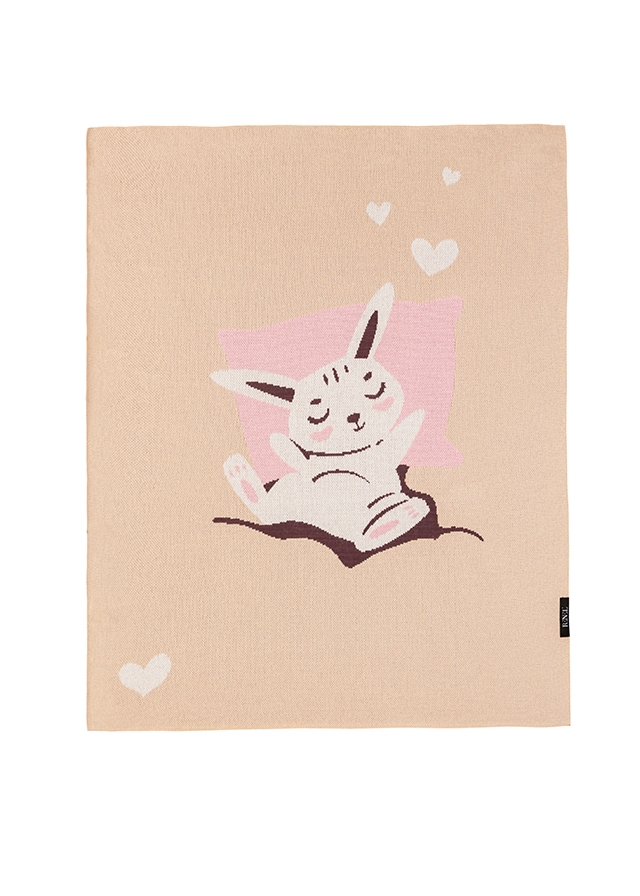 ПЛЕДИ, в'язаний Зайчик 100 см. х  80 см., Бежевий, RENEL’ Україна