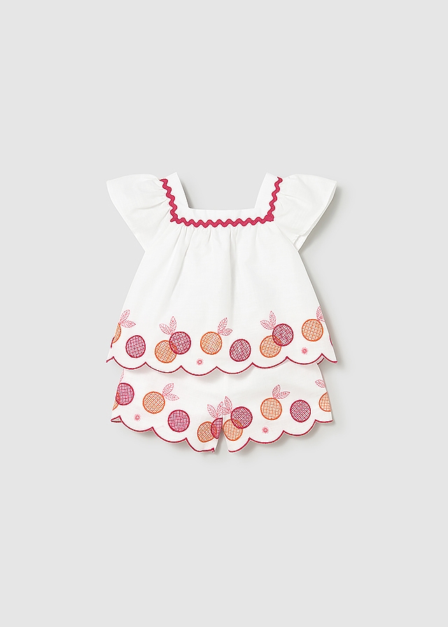 Комплект, Блуза + шорти, Білий, Mayoral Іспанія, 26VL