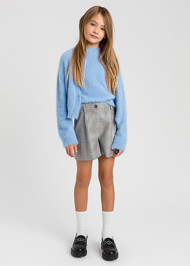 Шорти, в клітинку, Сірий, TWINSET Італія, 25OZ