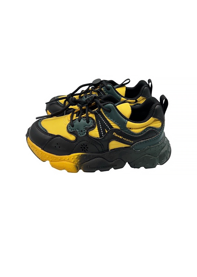 Кросівки, (жовті вставки), Чорний, Flower Mountain Італія, 25OZ