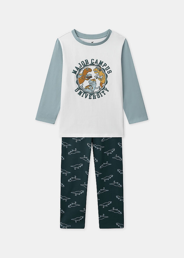 Піжама, Джемпер білий + штани, Зелений, Sergent Major Франція, 26OZ