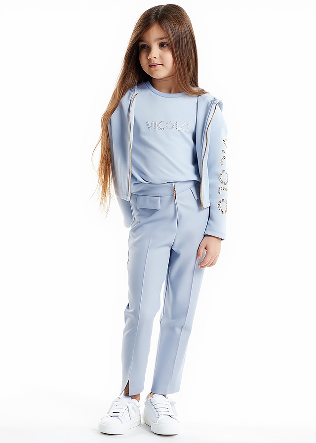 Кофта, з капюшоном, Блакитний, VICOLO Італія, 26VL