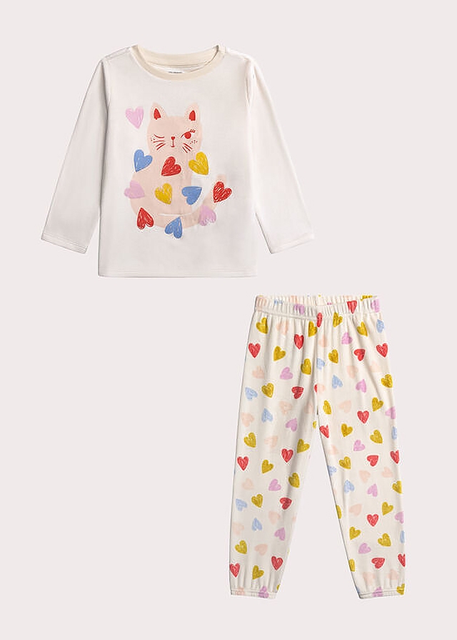 Піжама, велюрова. Джемпер + штани, Кремовий, Du pareil au meme Франція, 26OZ