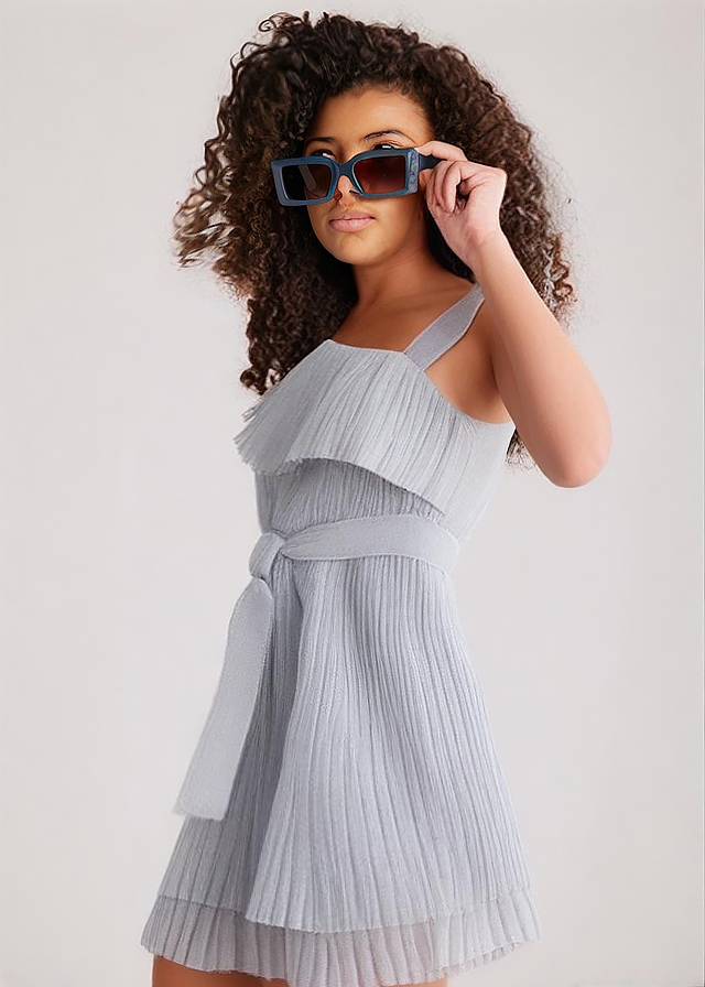 Сукня, з люрексом, Сріблястий, Mayoral Іспанія, 25VL Сукня, з люрексом, Сріблястий, Mayoral Іспанія, 25VL