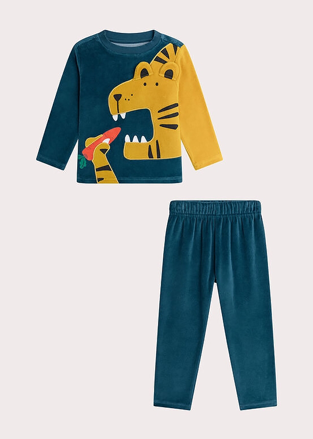 Піжама, велюрова. Джемпер + штани, Зелений, Du pareil au meme Франція, 26OZ