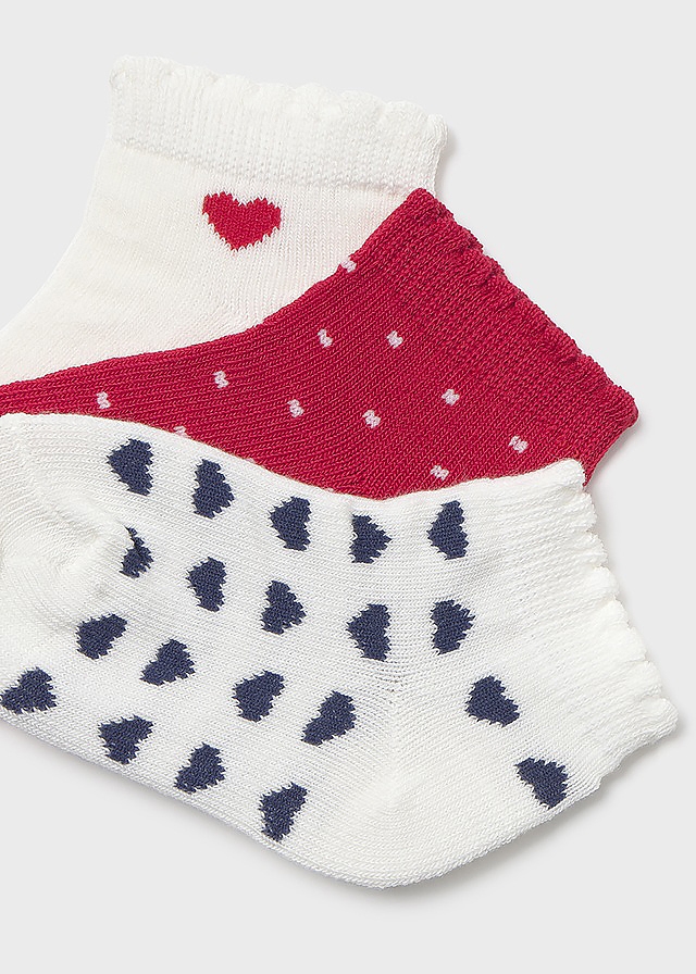 Шкарпетки, 3 пари  Білий,, Червоний, Mayoral Іспанія, 26VL