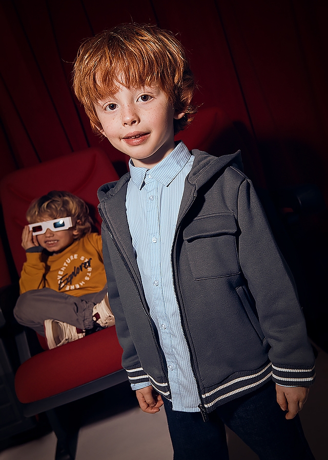 Кофта, утеплена, з капюшоном, Темно-сірий, Mayoral Іспанія, 26OZ