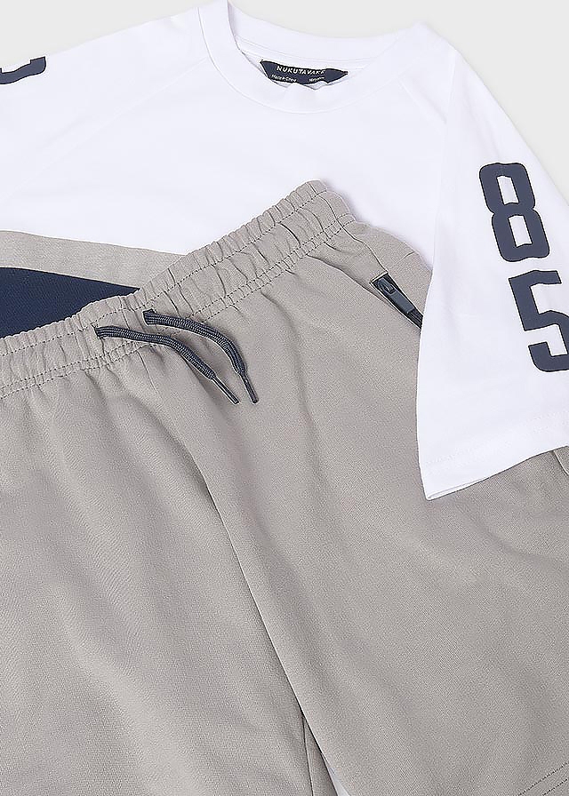 Комплект, Футболка + шорти, Сірий, Mayoral Іспанія, 26VL