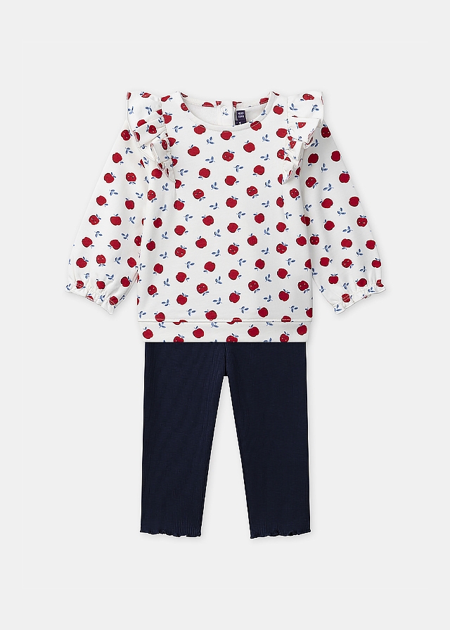 Комплект, Пуловер утеплений + сині легінси, Білий, Sergent Major Франція, 26OZ