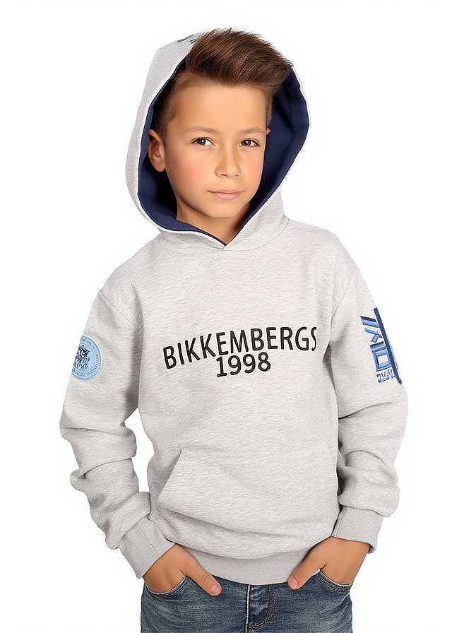 Пуловер, з капюшоном, Сірий, Bikkembergs Італія, 26VL