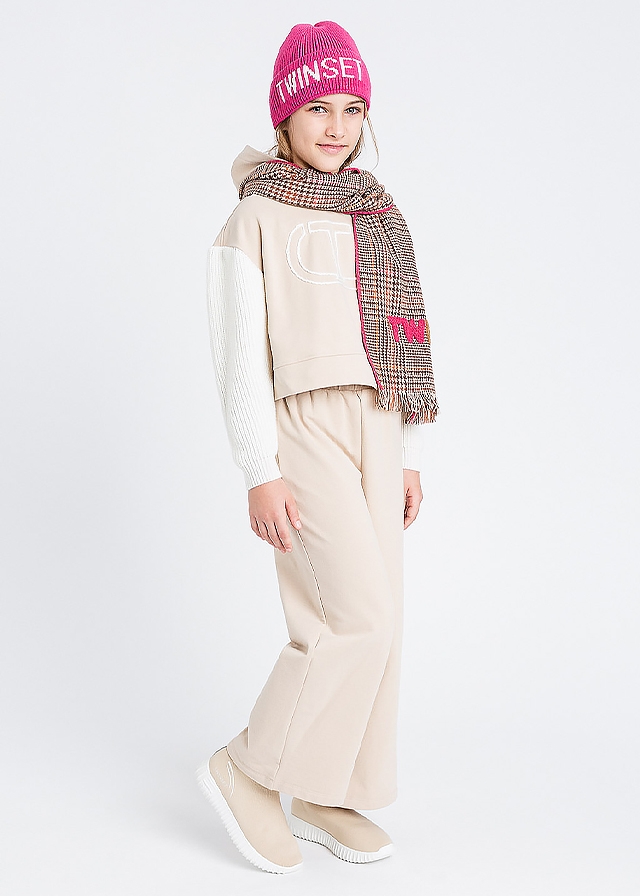 Штани, утеплені, Бежевий, TWINSET Італія, 26OZ