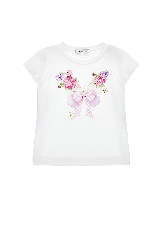 Футболка, Білий, MONNALISA Італія, 26VL