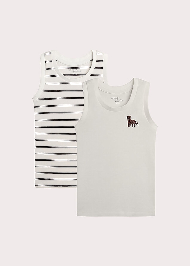 Білизна, Майка 2шт., Бежевий, Du pareil au meme Франція, 26OZ